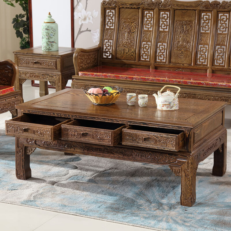 盎梓木茶桌茶几全实木客厅家具大平几小户型中式功夫茶台角几 128*75*