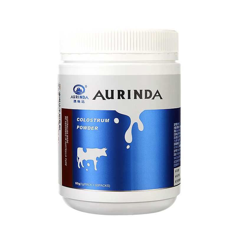 澳琳達(dá)（Aurinda）純牛初乳粉免疫球蛋白lgG提升自護(hù)力乳鐵蛋白兒童成人中老年?duì)I養(yǎng) 牛初乳粉 1g×60袋/罐一罐