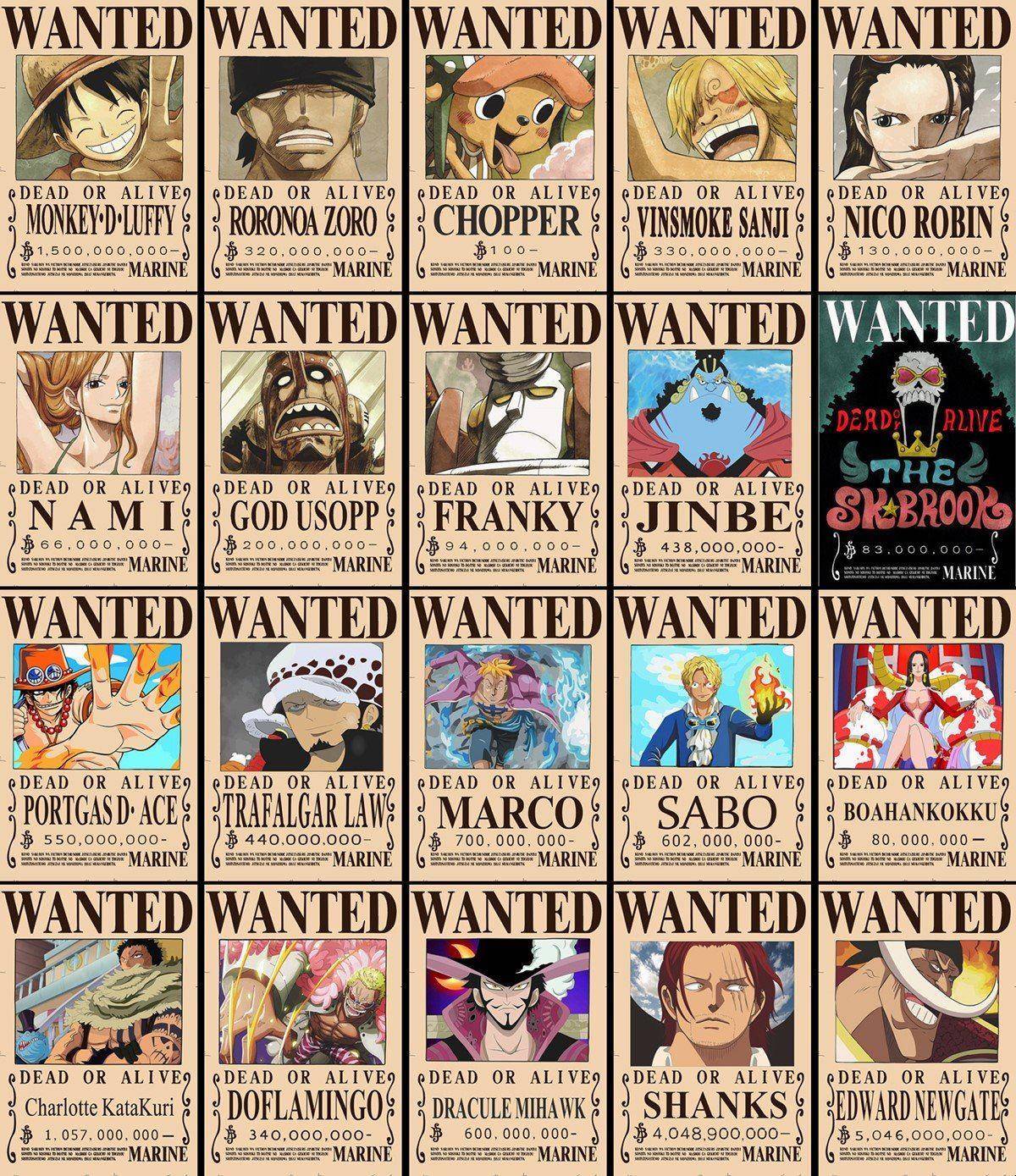 奥尔瑞美海贼王航海王路飞通缉令悬赏令牛皮纸海报五档30亿尼卡墙贴
