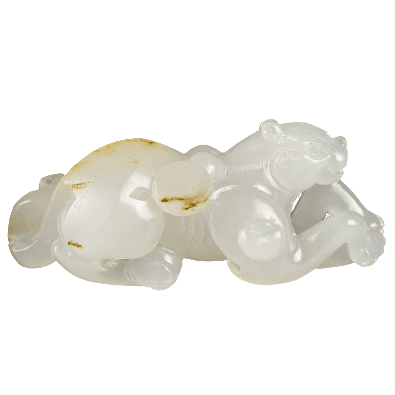 玉緣和田玉新疆白玉籽料豹富吊墜灑金皮油潤細(xì)膩白度好精美揚(yáng)州玉器廠