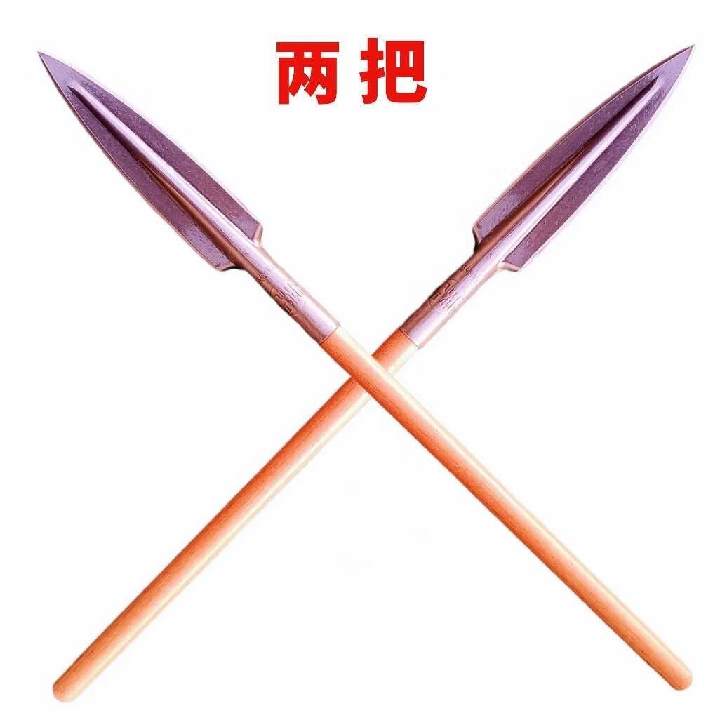 邦越长矛高锰钢头锰钢一体户外长矛头猎猪矛祖鲁矛红缨头武术矛霸王短