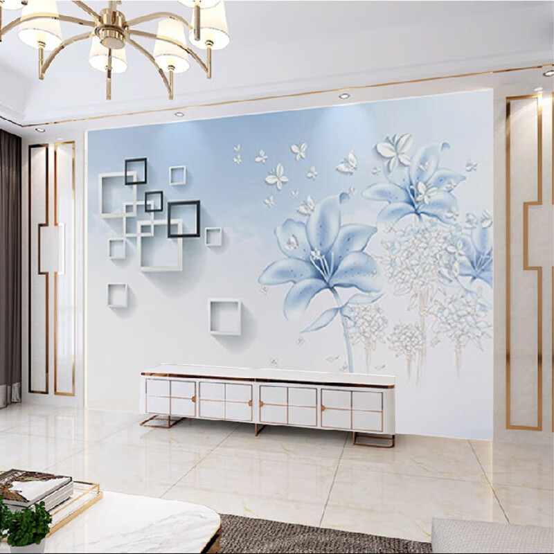 现代简约8d电视背景墙壁纸客厅墙布3d立体浮雕壁画时尚大气5d墙纸