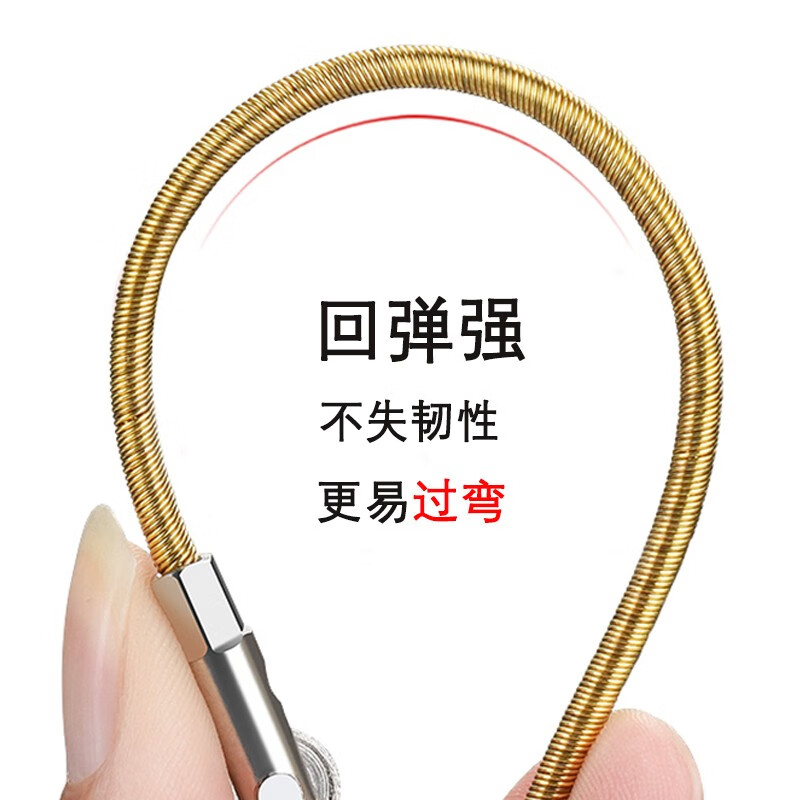 铂呐苓电工弹簧穿线器钢丝拉线拽线引线神器穿线手动引导暗管穿线工具 穿线器【10米轮滑+扁头】