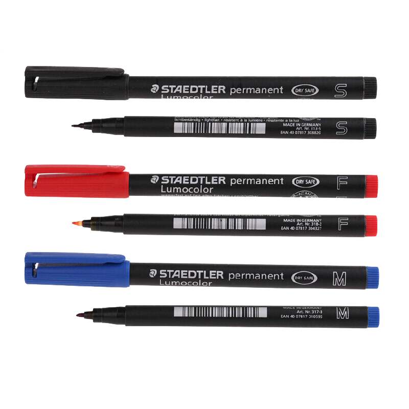 施德樓（STAEDTLER） 記號筆油性防水CD光盤(pán)筆318菲林筆膠片筆工業(yè)用玻璃記號木頭石頭筆 318F 0.6mm黑色10支裝