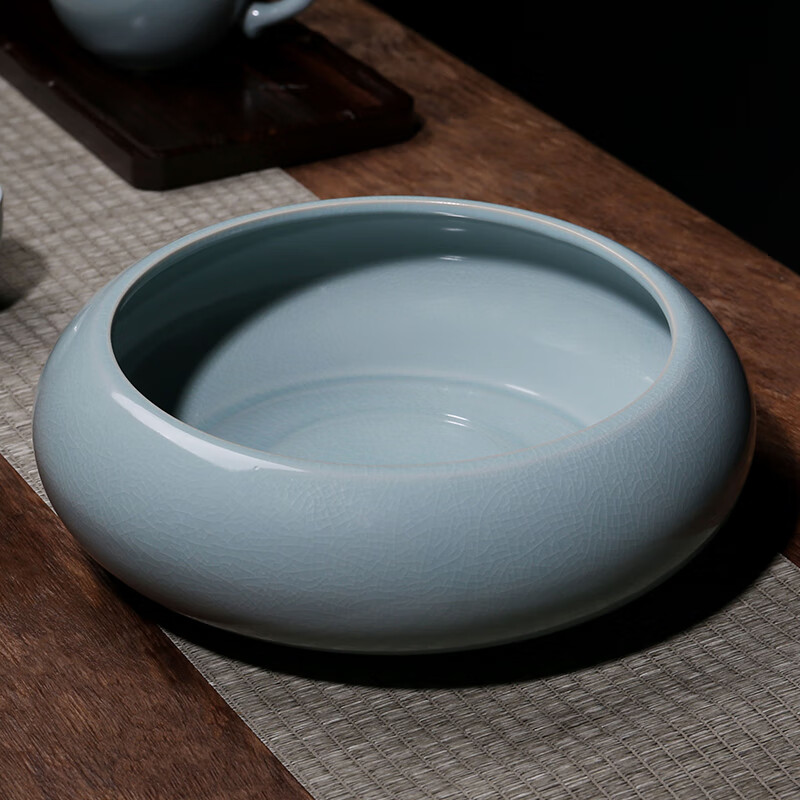 融匠 汝窑茶洗茶具配件茶盂特大号水盂洗茶杯碗养壶茶宠碗洗茶具盆