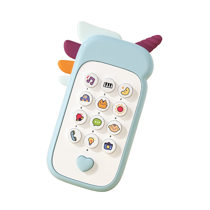 澳乐（AOLE-HW）儿童音乐手机 早教玩具女男孩电话 婴儿早教双语手机 儿童节礼物 独角兽手机-天使蓝