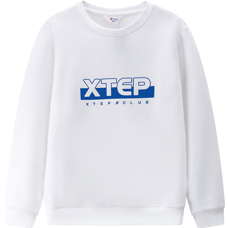 【特步】童装卫衣中大童童经典运动系列基础套头logo标上衣679326209056黑150cm价格走势和评测推荐