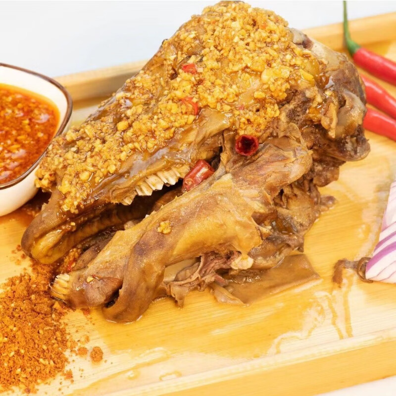 i麻辣羊头整个羊头肉五香卤羊头全熟羊头整颗羊头肉内蒙古手撕羊头