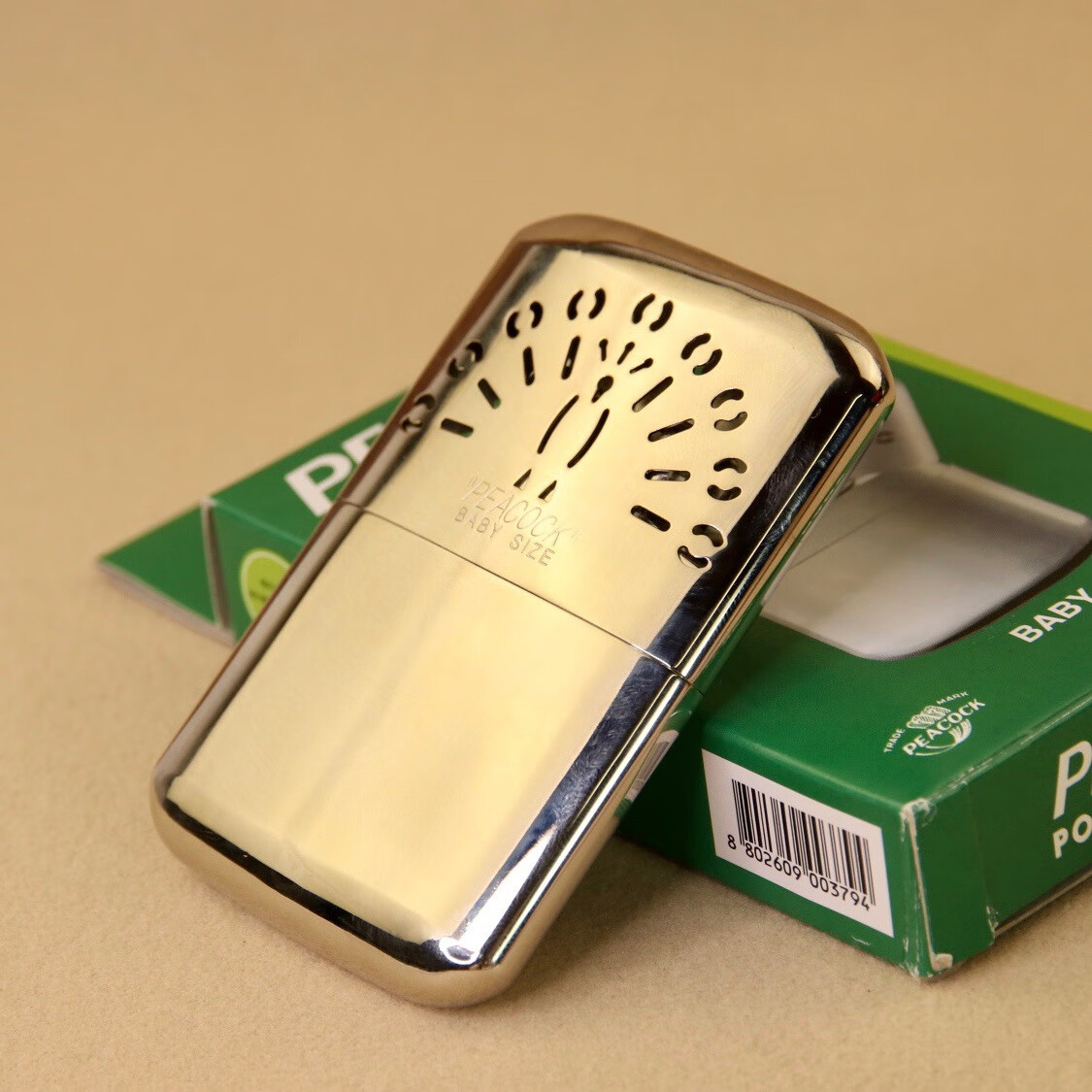 霜魄原版韩版孔雀怀炉触媒黄铜暖手炉便携冬季取暖保暖礼物 20小时