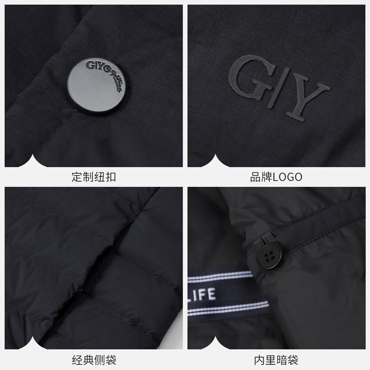 金利来三防耐脏休闲男冬季保暖内穿无袖羽绒马甲背心外套VDR0113-NK105 藏青色 XL