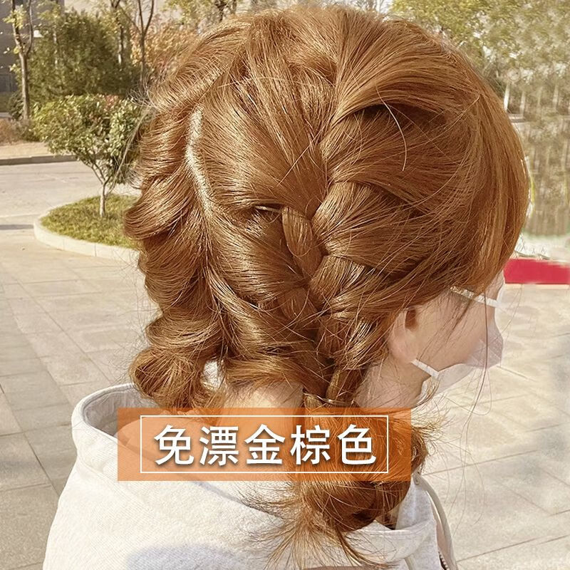 欧莱雅金棕色染发膏孕妇可用免漂显白自己在家染发剂2023流行发色 金