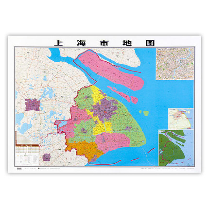【精装加厚贴墙】上海市地图2020全新正版贴墙用图1.
