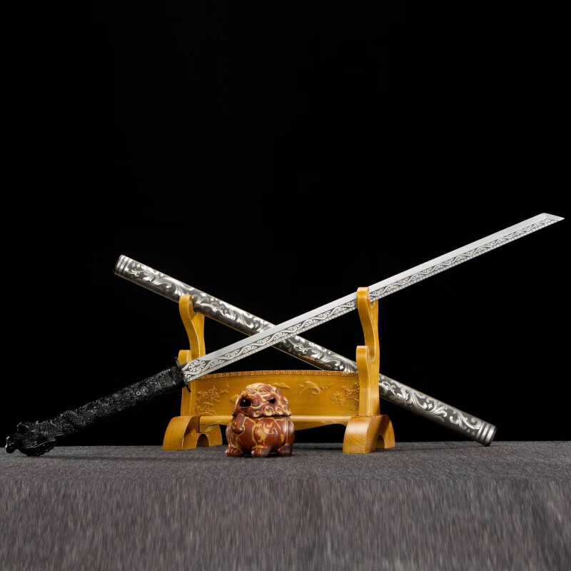 富振龙泉剑高锰钢手工锻打墨龙唐横刀龙头斩影视宝剑冷兵器未开刃