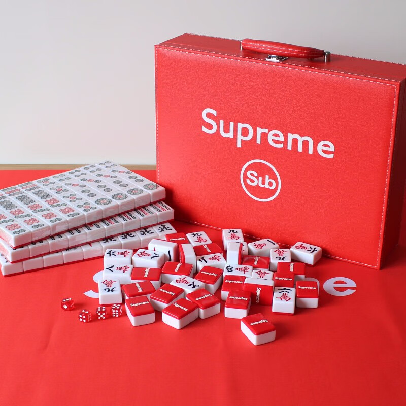 盛玉 麻将牌网红定制牌红色高档家用手搓牌卡通麻将牌大号 手搓44