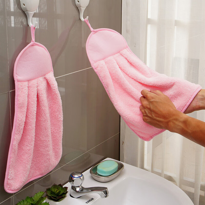 欧润哲 擦手毛巾 珊瑚绒吸水擦手巾去油污洗碗抹布巾 单条装
