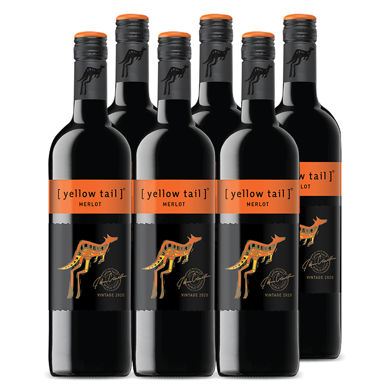 黄尾袋鼠(yellow tail)澳洲珍藏签名/智利世界系列进口红葡萄酒750ml*