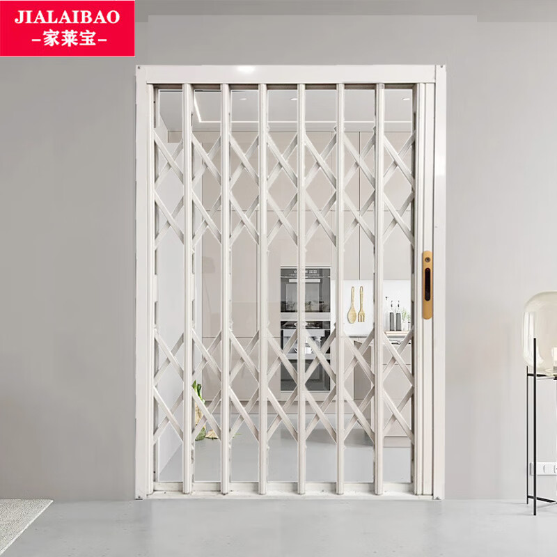 家莱宝铝合金拉闸门逃生家用推拉门阳台防盗门窗铁艺大门折叠伸缩拉闸