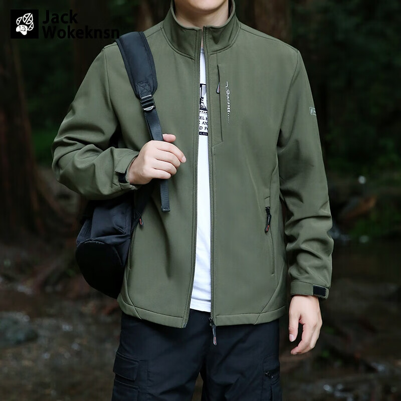 wokeknsn狼爪云冲锋衣夹克男战术软壳外套登山服户外防风登山抓绒衣服