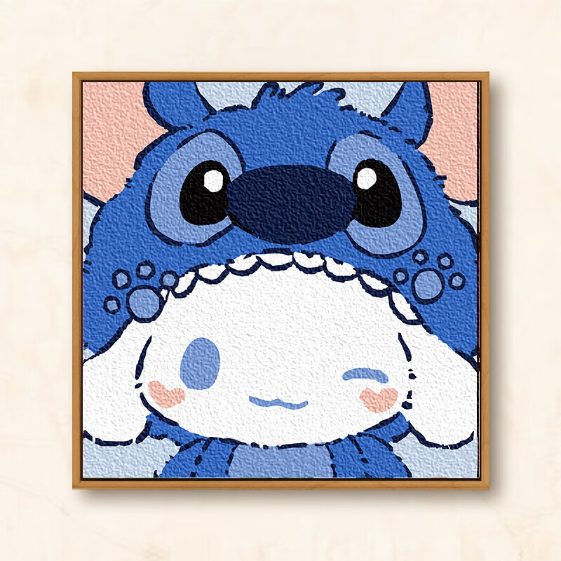 家小博卡通狗b兔年纸浆画diy材料带框卡通儿童手工