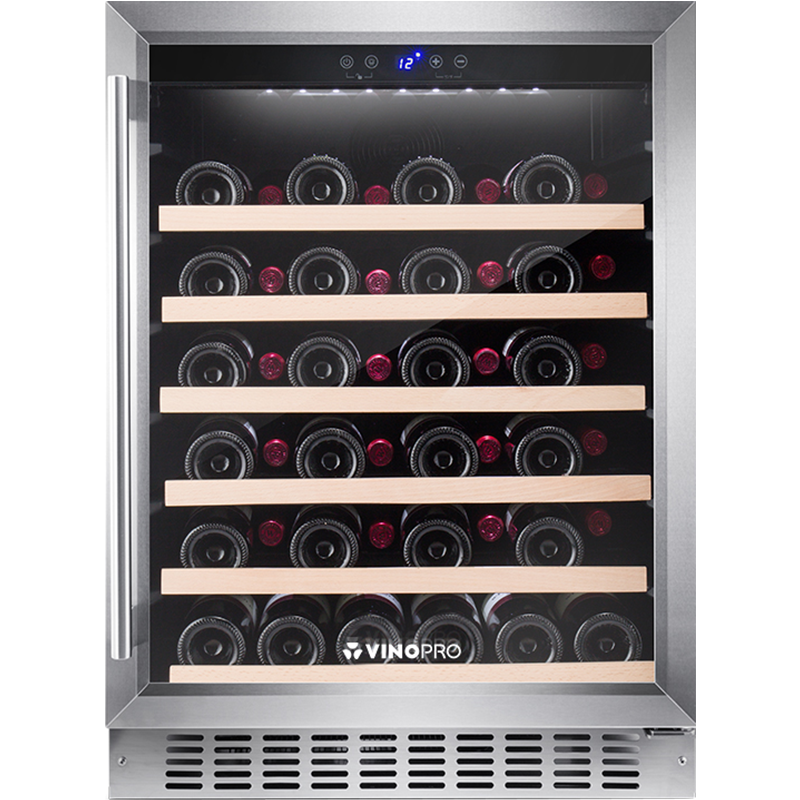 维品诺（VINOPRO） 红酒柜 恒温酒柜 压缩机风冷家用嵌入式实木葡萄酒冷藏柜 BU-145 银色不锈钢门