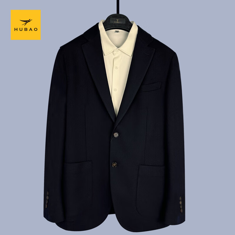 虎豹商场同款24春季新款商务休闲男士羊毛西服简约西装翻领男外套