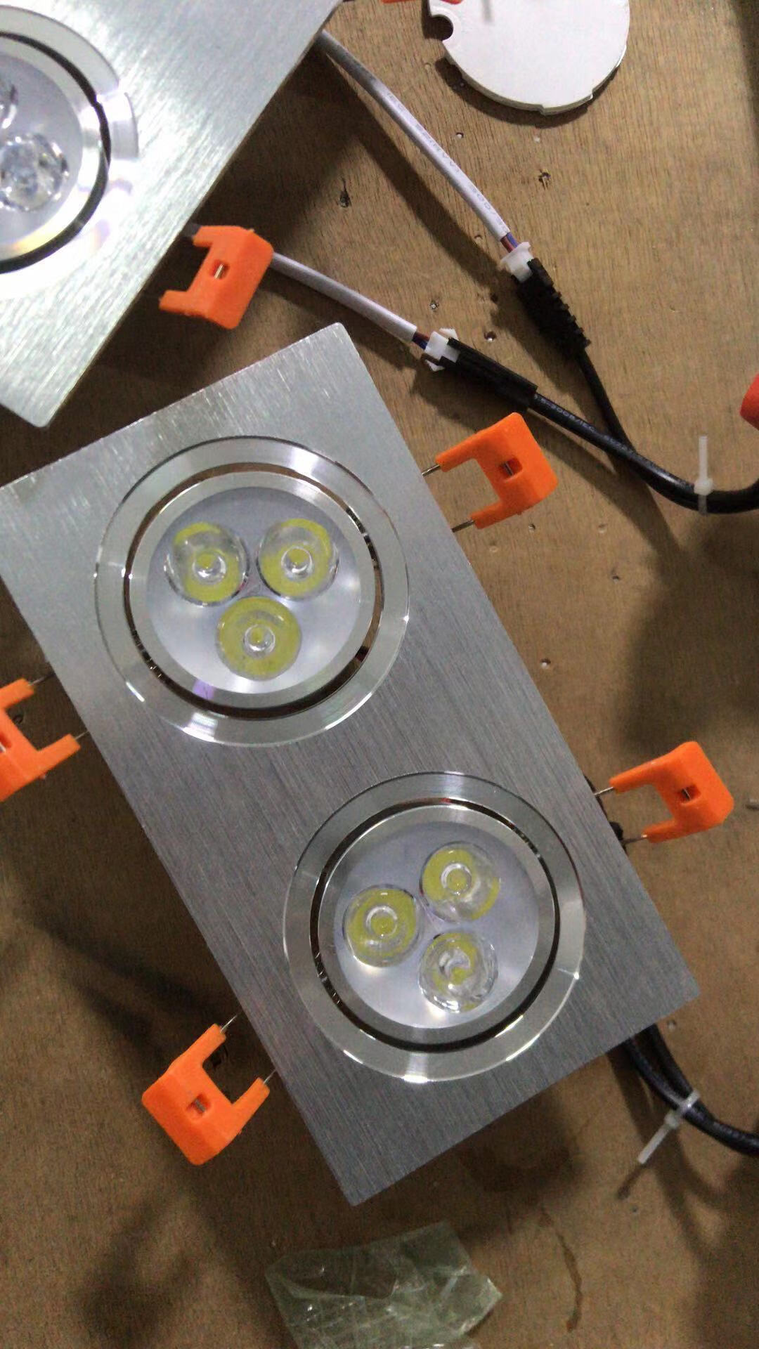 山头林村明装筒灯 双头led双头射灯天花筒灯银色长方形牛眼灯客厅商场