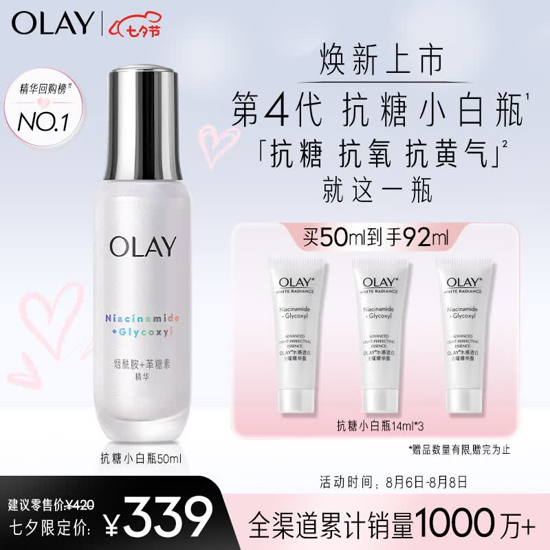 玉兰油（OLAY）4代抗糖小白瓶美白精华50ml护肤品化妆品烟酰胺七夕情人节礼物属于什么档次？