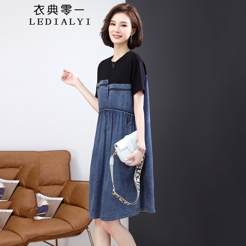 衣典零一2022夏装新款夏季女装时尚气质休闲遮肚子显瘦女士小个子短袖