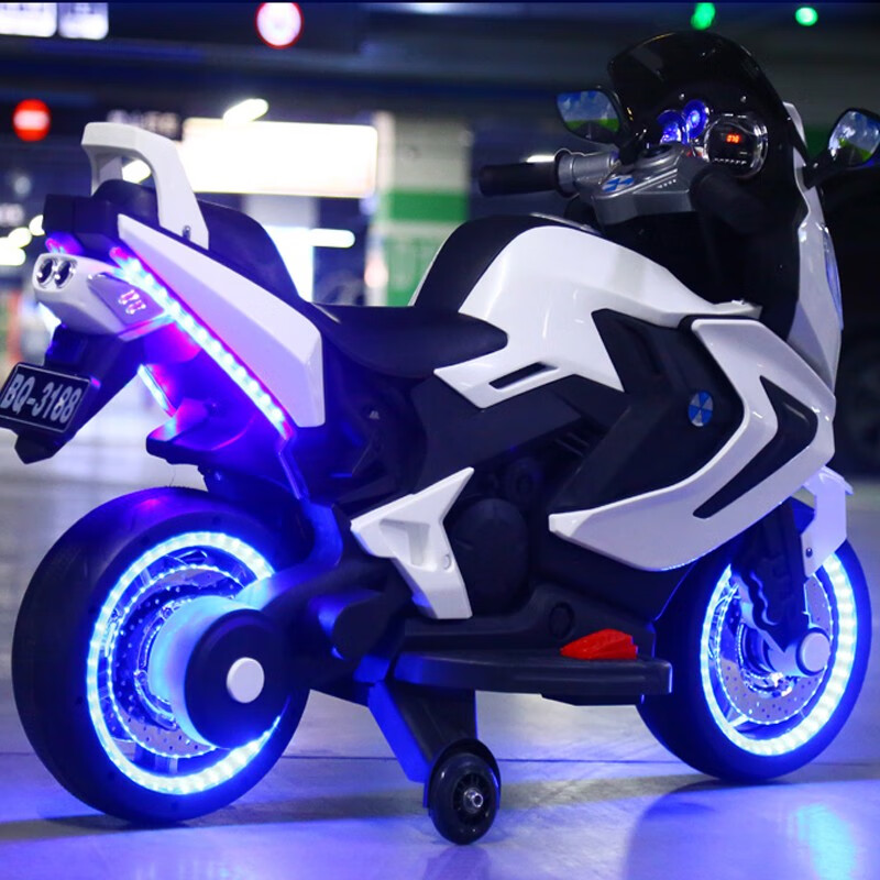 齐选新款电动儿童大号摩托车可坐人三轮车男女孩宝宝玩具电动车 红色