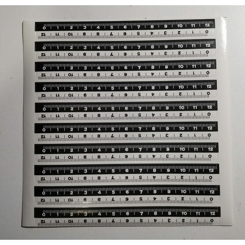 定制1cm黑白双色不干胶比例尺/照相参照物标签贴纸刻度测量尺 1张
