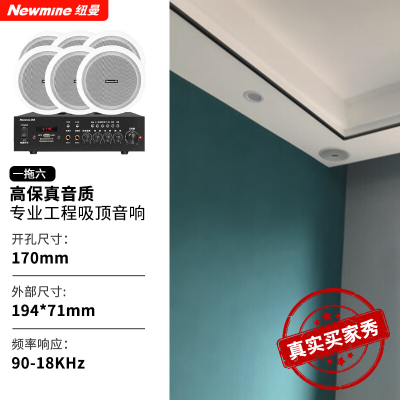 纽曼（Newmine）R16 定压吸顶喇叭音响套装 吊顶背景音乐公共广播功放音箱系统（6英寸 一拖六）使用感如何?