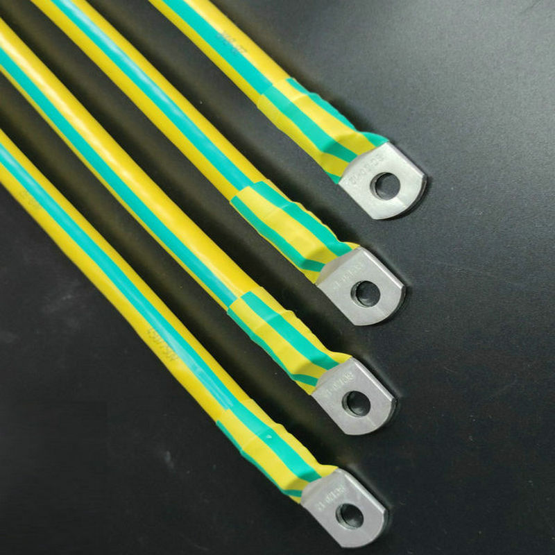 定制黄绿双色接地线bvr10 16 2535 50 70 95 120平方设备跨接线避雷线