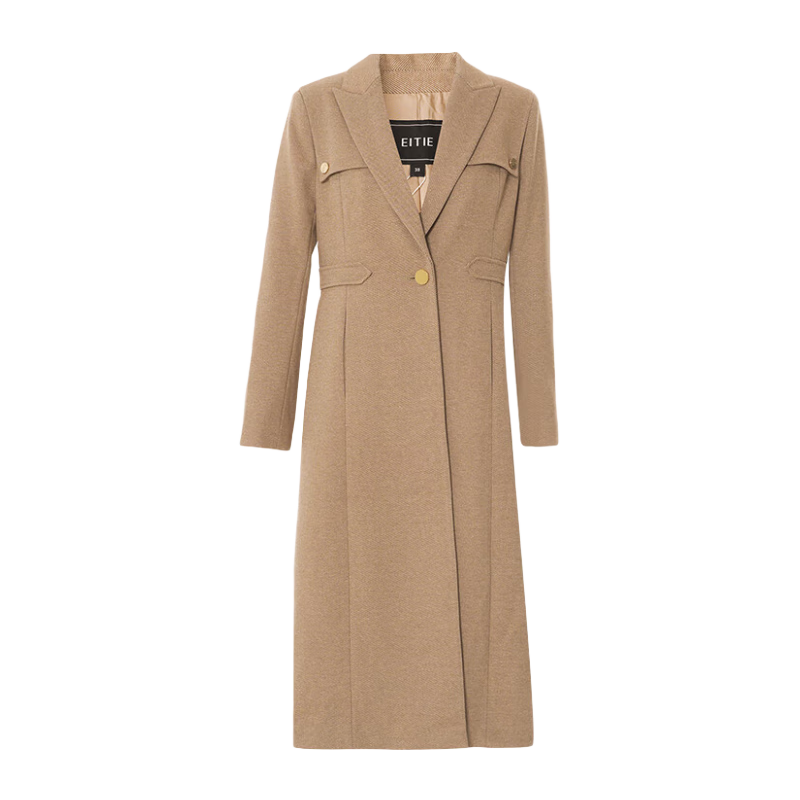 愛(ài)特愛(ài)(EITIE)高級感英倫風(fēng)西裝翻領(lǐng)收腰駝色長(cháng)款風(fēng)衣外套秋冬新款7214901 淺駝83 M 160
