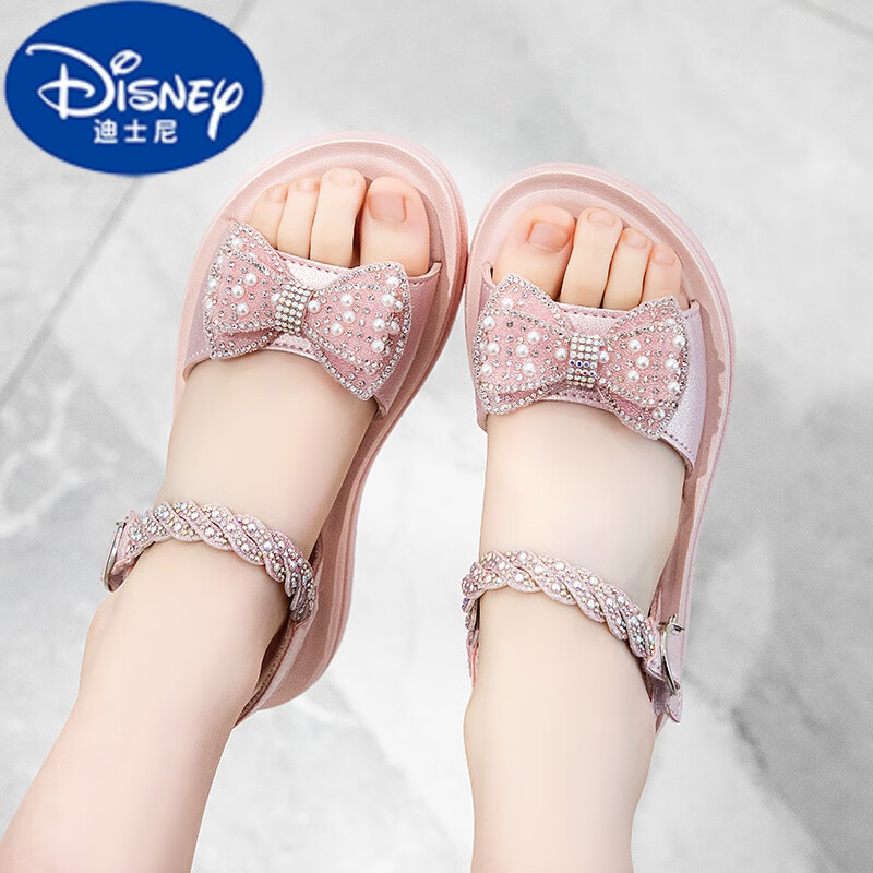 迪士尼(disney)女童凉鞋2024夏季公主儿童中大童鞋子小女孩时尚软底