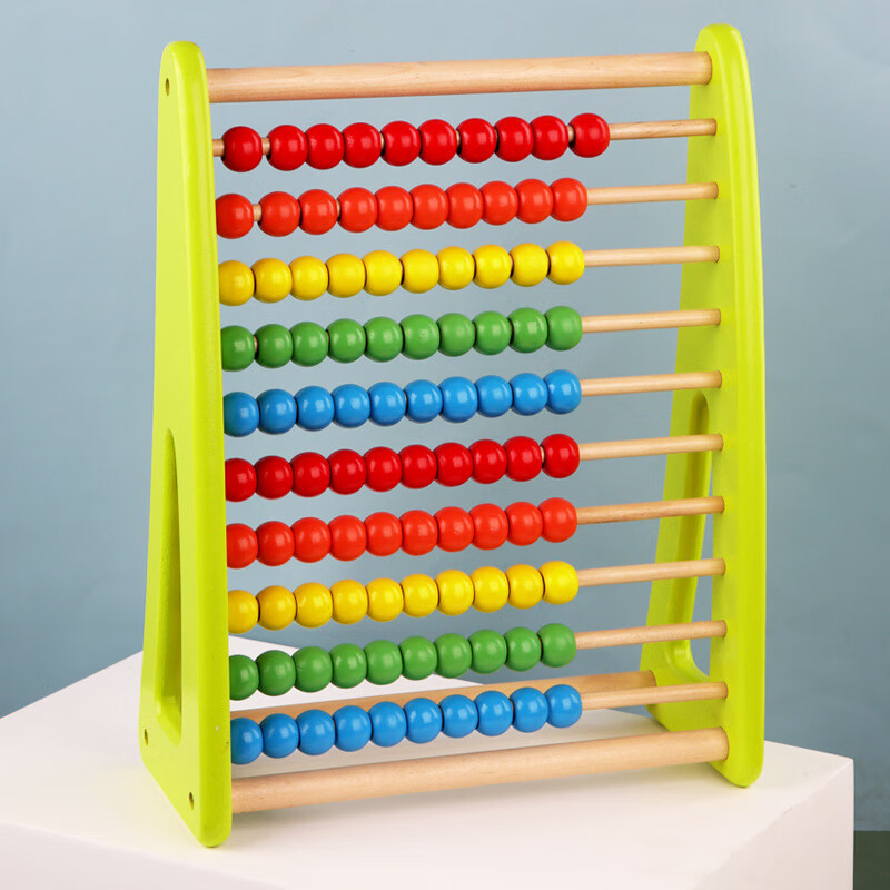 算数教具珠算加减乘除一年级计数器幼儿 绿色大号珠算架【限量500单】