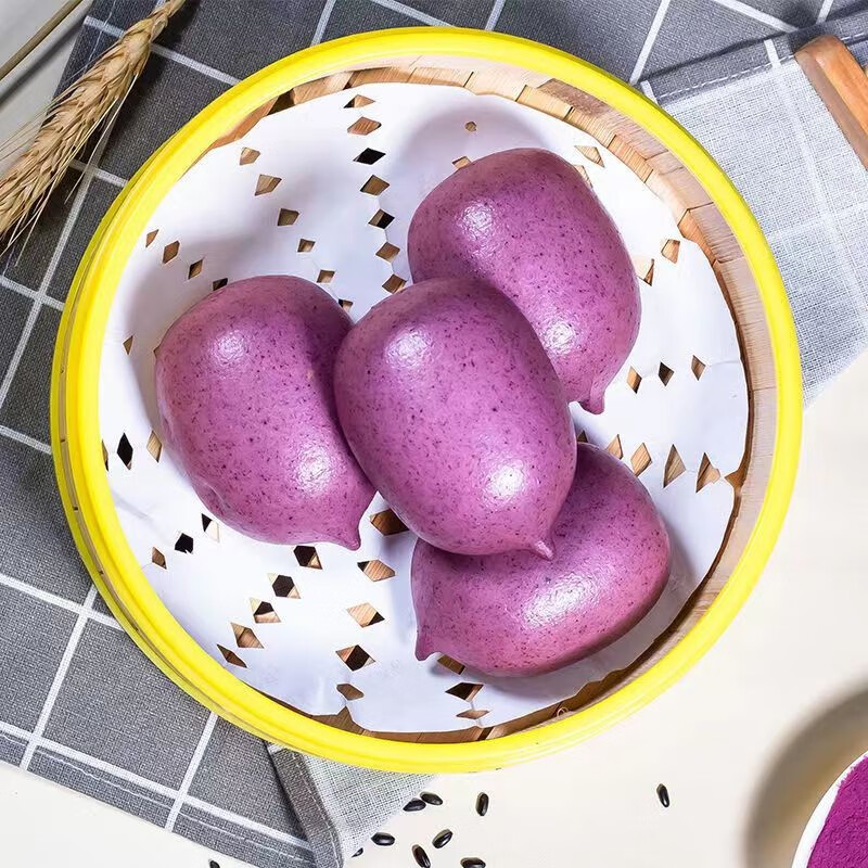 拍4件 路满仓紫薯包儿童营养早餐包紫薯卷紫薯馅包子馒头 紫薯包480g