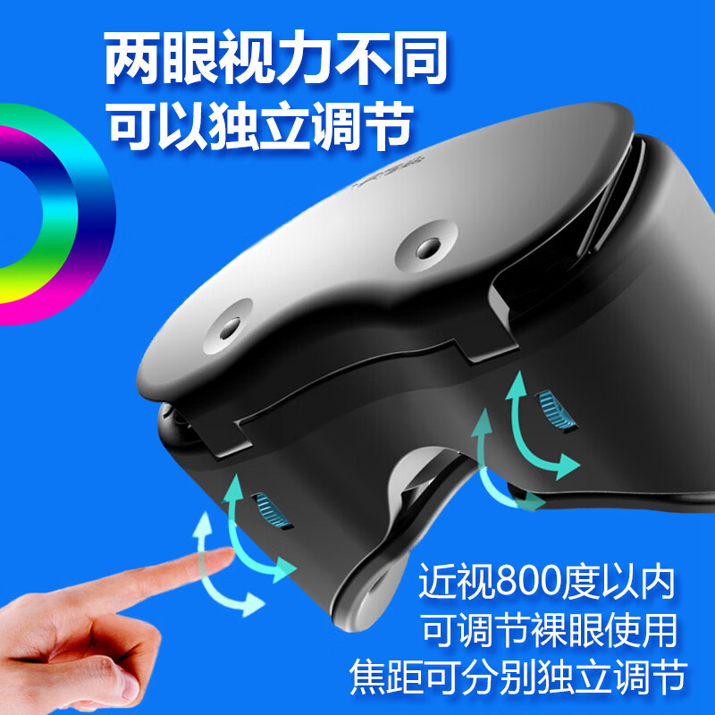 【旗舰热品】全景vr眼镜用品虚拟性现实3d体感娃娃适用于安卓ios手机华hua为安卓ios4k私人vr影院 蓝光版VR眼镜