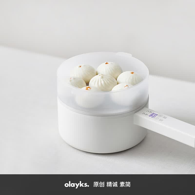 olayks电煮锅 智能小电锅 电热锅 多功能锅煎炒一体电炒锅学生宿舍小锅泡面电火锅不粘锅电蒸锅 2L配蒸笼高性价比高么？