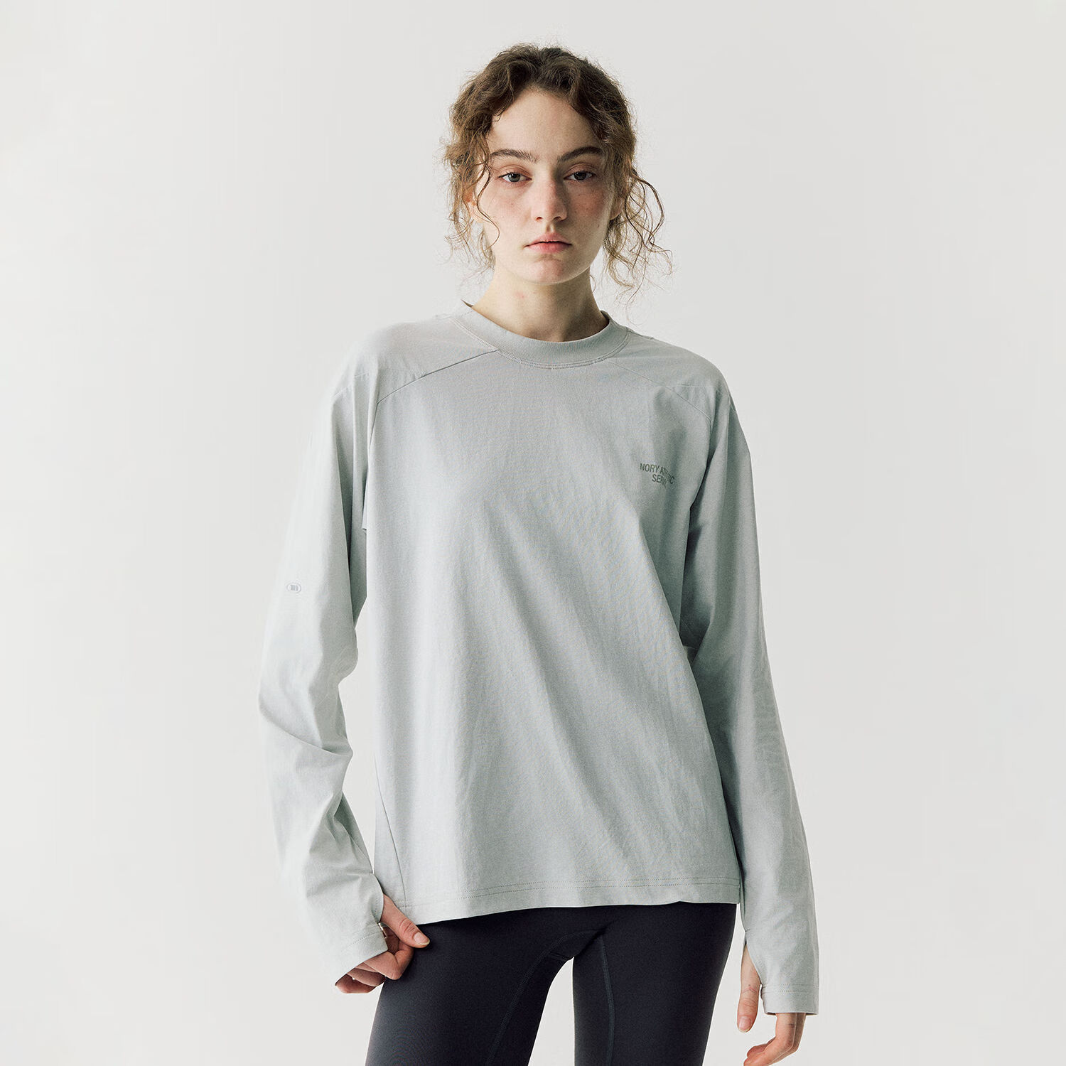 NORYBRAND 24FW户外功能性速干衣结构运动印花长袖休闲T恤打底衫 紫蓝色 L