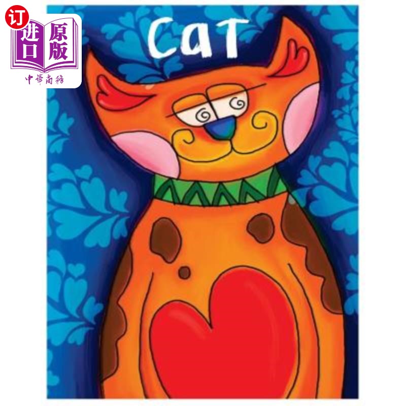 海外直订cat: cat coloring books for kids, stress relieving cats 