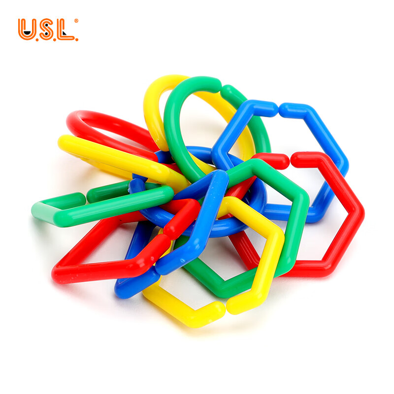 游思乐usl逻辑连环扣 色彩认知图形分割组合积木圈 图案连接玩具儿童5