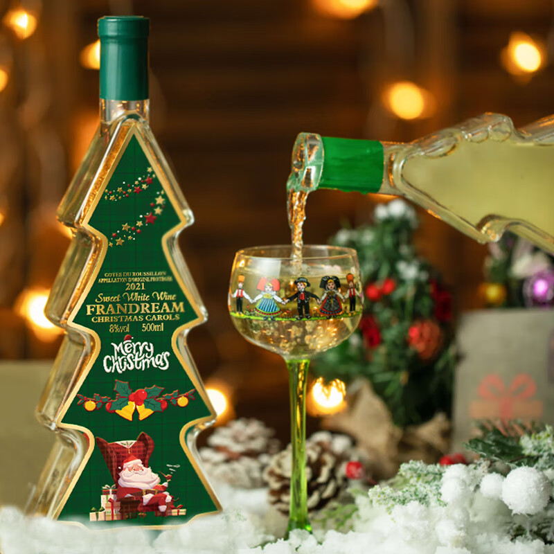 法殿法国进口甜白葡萄酒8度 圣诞情人节日礼物限定款 500ml单瓶装