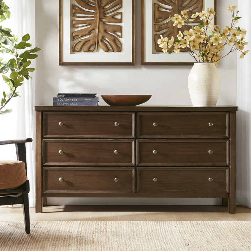 Harbor House美式輕奢六斗柜中古風(fēng)臥室客廳收納柜實(shí)木框儲(chǔ)物柜子Arlo Arlo 六斗柜-118897