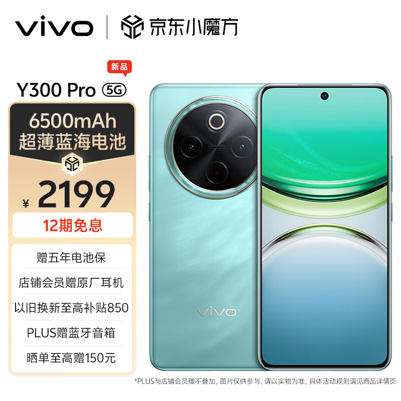 vivo Y300 Pro 12GB+256GB 金镶玉 6500mAh超薄蓝海电池 全等深微四曲屏 SGS五星抗摔认证 拍照 手机