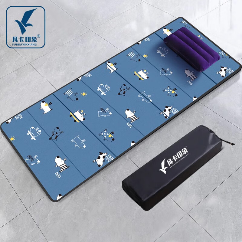 凡卡印象 儿童学校学生睡觉睡垫单人便携打地铺午休折叠垫子户外家用防潮 全套加厚3CM【小白狗】加长