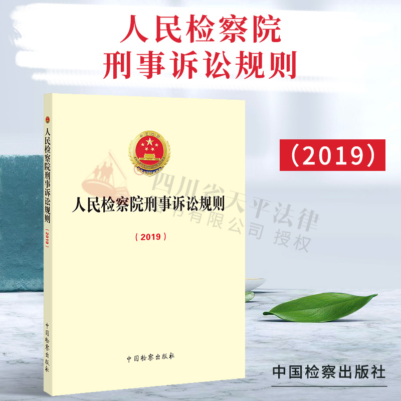 人民检察院刑事诉讼规则（2019） 中国检察出版社 9787510223907