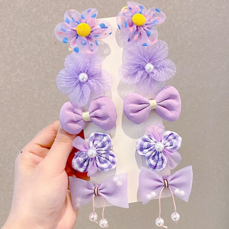 超仙蝴蝶结发夹布艺花朵发卡儿童发饰不伤发bb夹女童刘海夹子 p#紫色