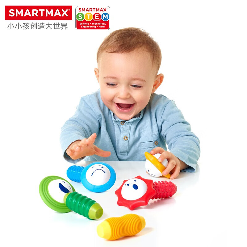 SMARTMAX多彩摇摇乐 儿童磁力早教有声玩具 1岁 8pcs+ 磁力棒益智玩具礼物