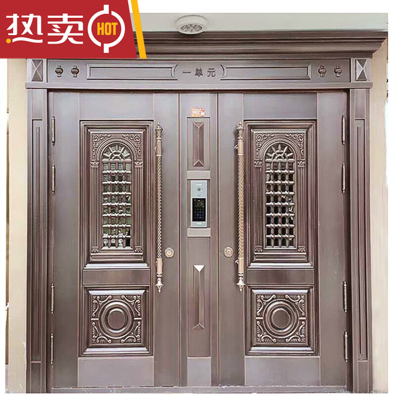 楼宇铜门小区单元门别墅大门不锈钢门楼宇门厂家定制