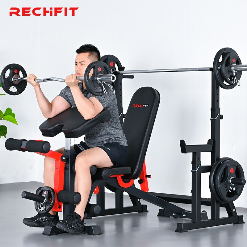 睿致（RECHFIT）  卧推架深蹲架杠铃举重床力量训练器健身器材 专业套装